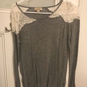 Grey lace thin sweater